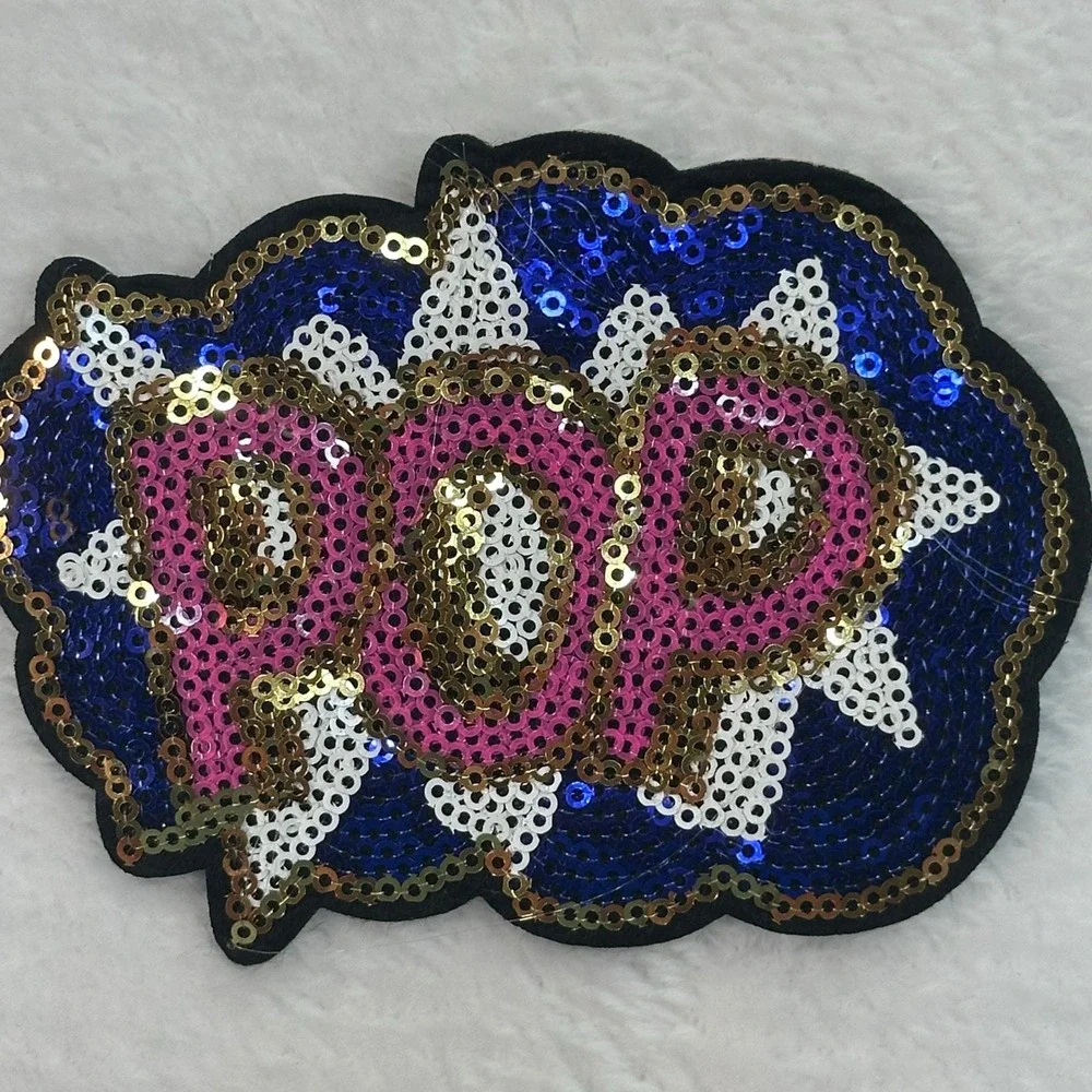 POP Sequin Patch  Multi-Color Comic Art Style Retro Y2K 90s style